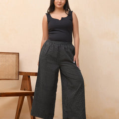 Black Katha Flared Palazzo Pants (Set of 5 Pc)
