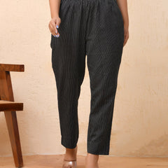 Black Katha Straight Fit Pants (Set of 5 Pc)