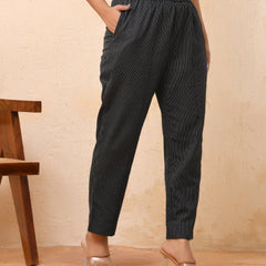 Black Katha Straight Fit Pants (Set of 5 Pc)