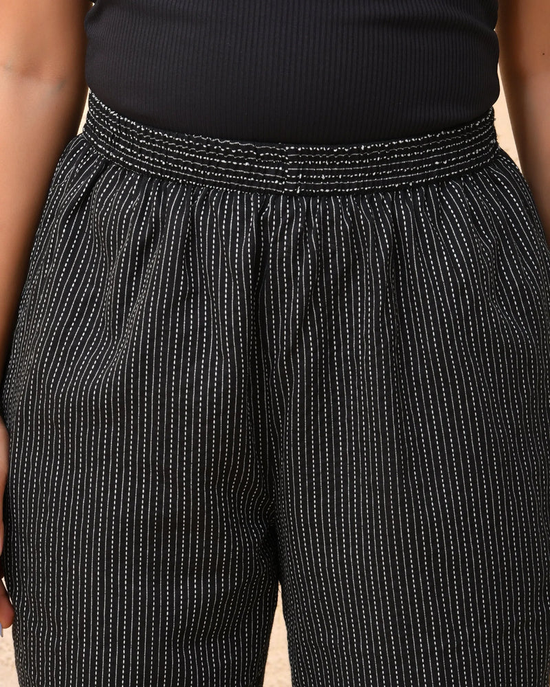 Black Katha Straight Fit Pants (Set of 5 Pc)