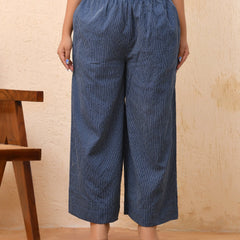 Royal Blue Kantha Flared Palazzo Pants (Set of 5 Pc)