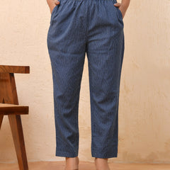 Royal Blue Kantha Straight Fit Pants (Set of 5 Pc)