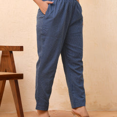 Royal Blue Kantha Straight Fit Pants (Set of 5 Pc)