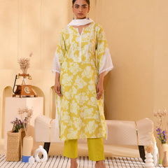 (Vaasva) Women neon printed suit set with handwork (Set of 5pc)
