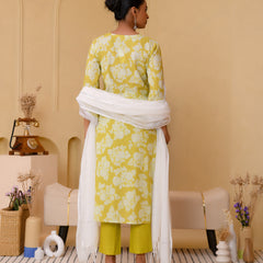 (Vaasva) Women neon printed suit set with handwork (Set of 5pc)