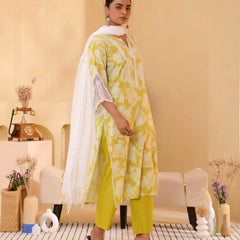 (Vaasva) Women neon printed suit set with handwork (Set of 5pc)