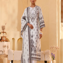 (Vaasva) Women white & black pakistani suit with handwork (Set of 5pc)
