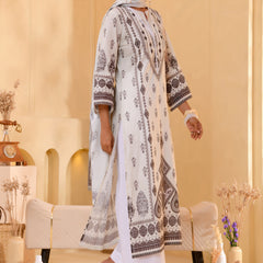 (Vaasva) Women white & black pakistani suit with handwork (Set of 5pc)