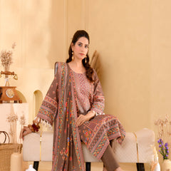 (Vaasva) Women brown floral mirror work suit set (Set of 5pc)