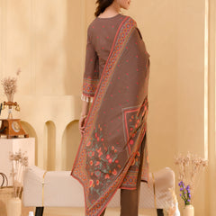 (Vaasva) Women brown bold floral hand embroidered suit set (Set of 5pc)