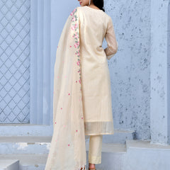 (Vaasva) Women creamchevron embroidered suit set (Set of 5pc)