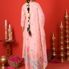 (Vaasva) Women Pink forest jamdani pattern (Set of 5pc)