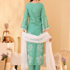 (Vaasva) Women Green floral printed cotton suit set  (Set of 5 Pc)