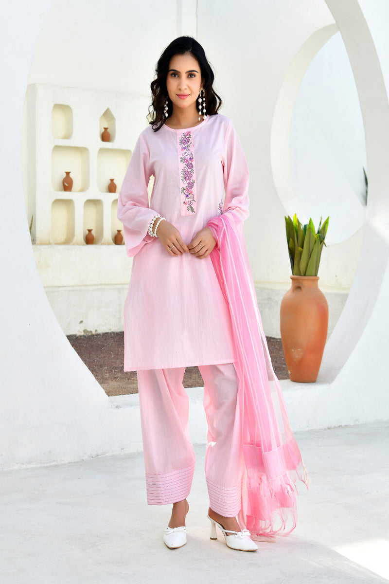 (Vaasva) Women Candy applique farshi salwar suit set  (Set of 5 Pc)