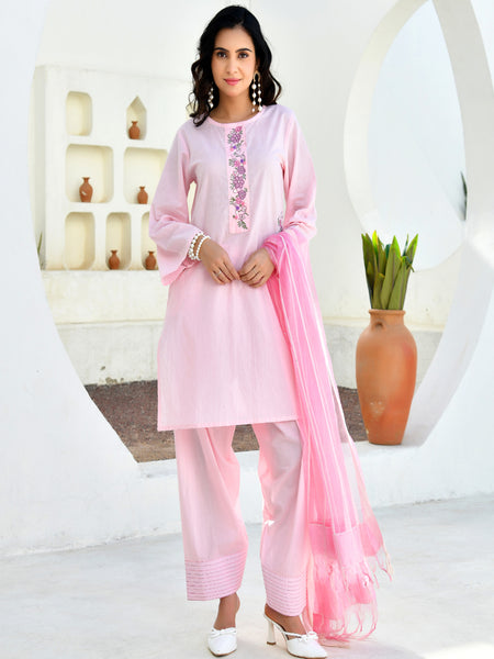 (Vaasva) Women Candy applique farshi salwar suit set  (Set of 5 Pc)