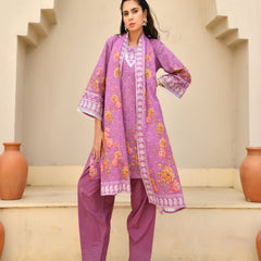 (Vaasva) Women Purple printed short kurta salwar set  (Set of 5 Pc)