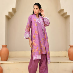 (Vaasva) Women Purple printed short kurta salwar set  (Set of 5 Pc)