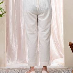 Women Natural Cotton Flax Solid Straight Pants (Set of 5 Pc)