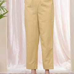 Women Cheeku Cotton Flax Solid Straight Pants (Set of 5 Pc)