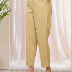 Women Cheeku Cotton Flax Solid Straight Pants (Set of 5 Pc)