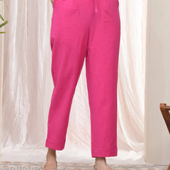 Women Rani Cotton Flax Solid Straight Pants (Set of 5 Pc)